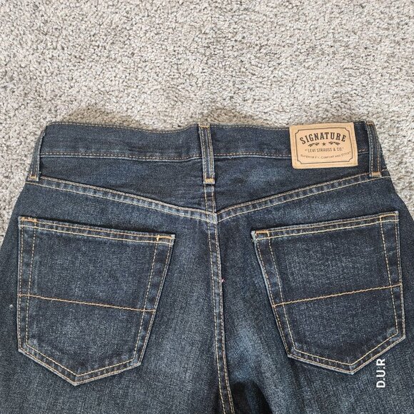 Signature By Levi Strauss & Co Men’s Jeans 33x32 Relaxed Fit Dark Blue Casual‎ - Picture 7 of 12
